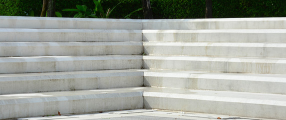 concrete ladder front of business district - closeup