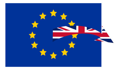 Graphic illustration of UK leaving EU due to Brexit
