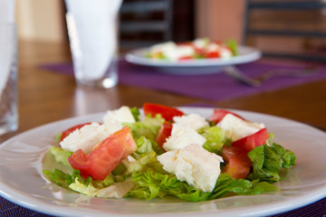 Tasty Moroccan salads served on table