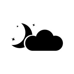Night Icon in trendy flat style isolated on grey background. Nighttime symbol for your web site design, logo, app, UI. Vector illustration, EPS10.