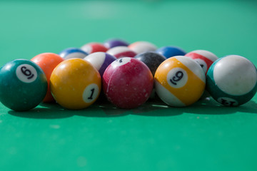 Balls on a pool-table
