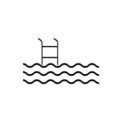 Pool flat icon. Single high quality outline symbol of water for web design or mobile app.