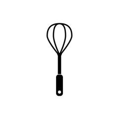 Black vector whisk icon on white background