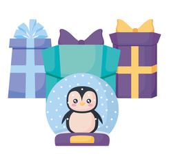 Christmas penguin design 