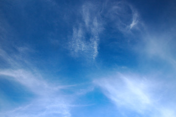 white cirrus, blue sky, background