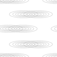 seamless pattern with abstract ellipse circles vector - geometrical shapes pattern - black and white theme