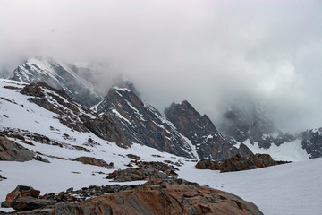 Panoramic view of some peaks of the Lötschental, in the Valais, Switzerland