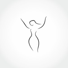 female shape vector line illustration icon