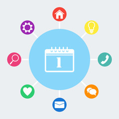 Calendar Icon with 1.