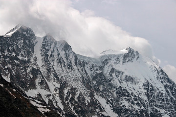 Fototapeta na wymiar Panoramic view of some peaks of the Lötschental, in the Valais, Switzerland