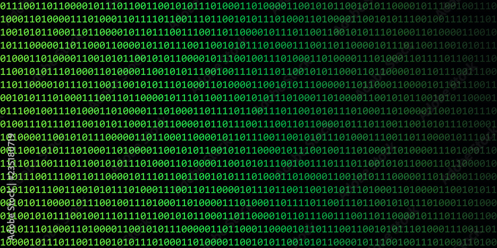 Poster digital binary code web technology background green and black vector illustration eps10