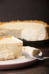 New York cheesecake in the cut