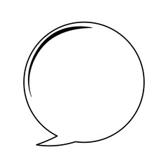 Speech bubble isolated in black and white