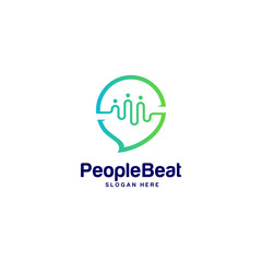 Community logo template designs concepts vector illustration, People Beat logo concepts