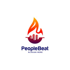 Community logo template designs concepts vector illustration, People Beat logo concepts