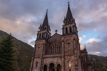 Fototapeta na wymiar Basilica of Santa Maria la Real de Covadonga, Asturias, Spain