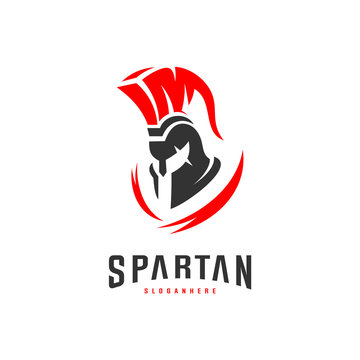 Spartan Logo design vector illustration . Spartan Helmet Logo template. Modern professional logo set for a sport team