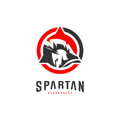 Obraz premium Spartan Logo design vector illustration . Spartan Helmet Logo template. Modern professional logo set for a sport team