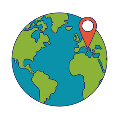 World with location pin