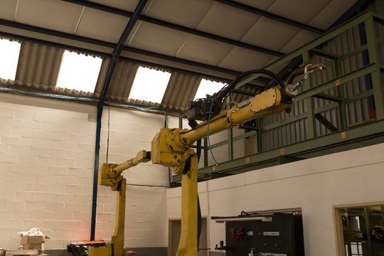 Robotic machine in warehouse