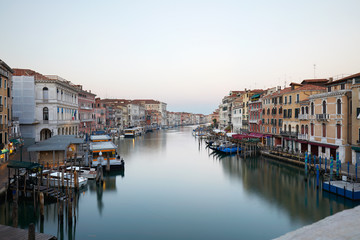 Fototapeta na wymiar Grand Canal in the early morning, nobody in Venice, Italy