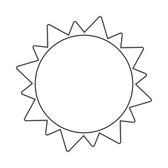 Sun summer symbol in black and white