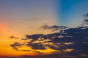 Evening sky The beauty of nature in summer