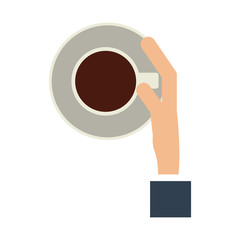 Hand holding coffee cup