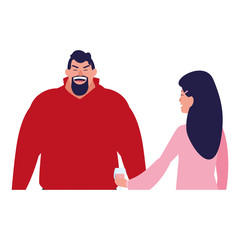 cartoon happy couple