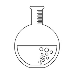 Chemistry flask symbol in black and white