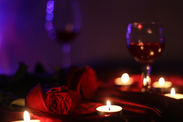 Wine glasses. Valentines day, romantic photo