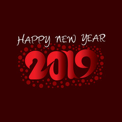 Naklejka premium creative new year 2019 poster design