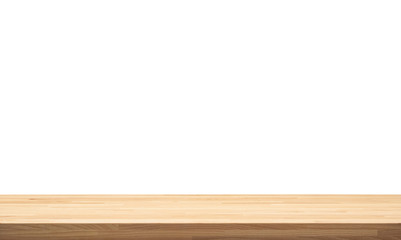 Real nature wood table top texture on white background.For create product display or design key visual layout