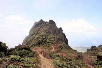 Guadeloupe, piton sous la soufrière, face à la mer