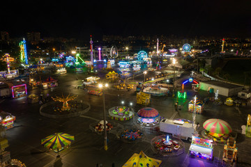 Aerial night photo Broward County youth Fair Hallandale Florida USA