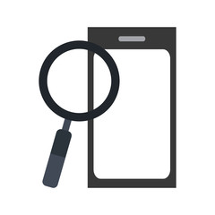 Smartphone and magnifying glass