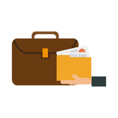 Business briefcase and document