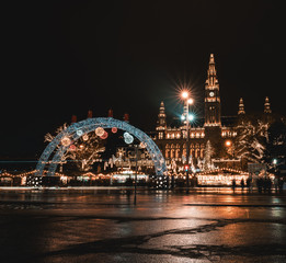 Vienna Christmas Market 2018 in Austria at Night