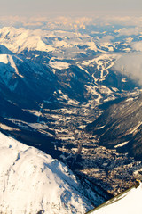 chamonix valley from air