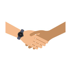 Male handshake with wristwatch