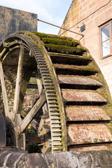 Big disused water millwheel in Cromford, Derbyshire, UK