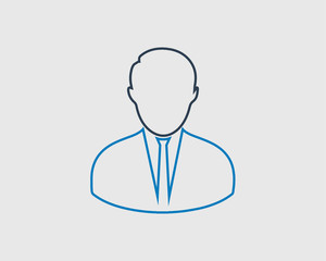 Corporate Man line Icon on gray background.