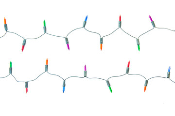 Naklejka premium String of christmas lights isolated on white background With clipping path