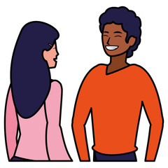 cartoon happy couple