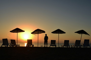 happy and peaceful places with vacation, sea and sun