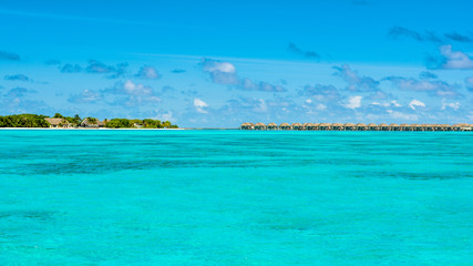 Overwater bungalow in the Indian Ocean