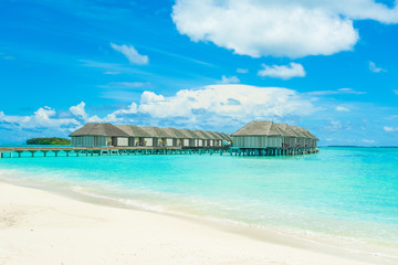 Overwater bungalow in the Indian Ocean