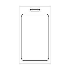 Smartphone mobile technology black and white