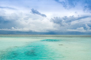 Fototapeta na wymiar Cloudy landscape of Indian ocean