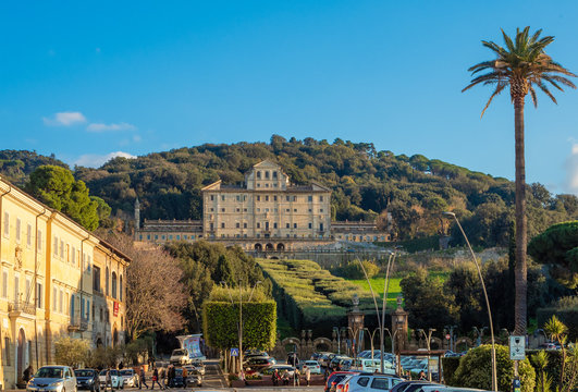 Frascati (Italy) - A little city of Castelli Romani in metropolitan area of Rome, famous for the many Villa of pontifical nobility. Here a view of historic center. 